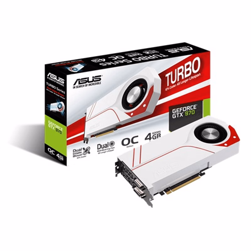 Placa de vídeo VGA ASUS GEFORCE GTX 970 TURBO-GTX970-OC-4GD5