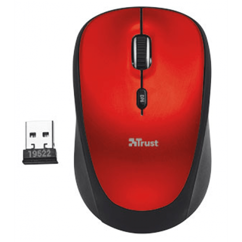 MOUSE TRUST YVI WIRELESS VERMELHO Premium Computadores
