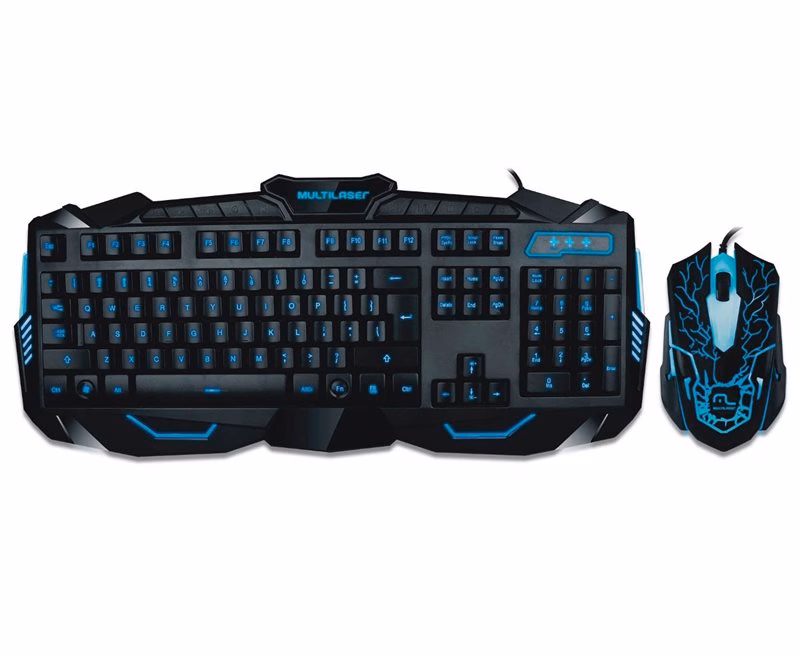 KIT MULTILASER TC195 GAMER TECLADO/MOUSE C/ FIO AZUL