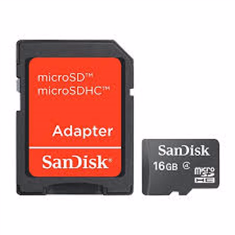 CARTAO SANDISK MICRO SD 16GB + ADAPTADOR SD SDSDQM-016G-B35A