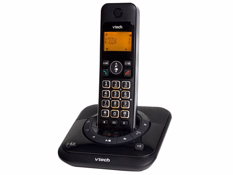Telefone s/ Fio Vtech Lyrix 550SE Preto c/ Id. Chamadas, Viva-Voz e Secretária Eletrônica
