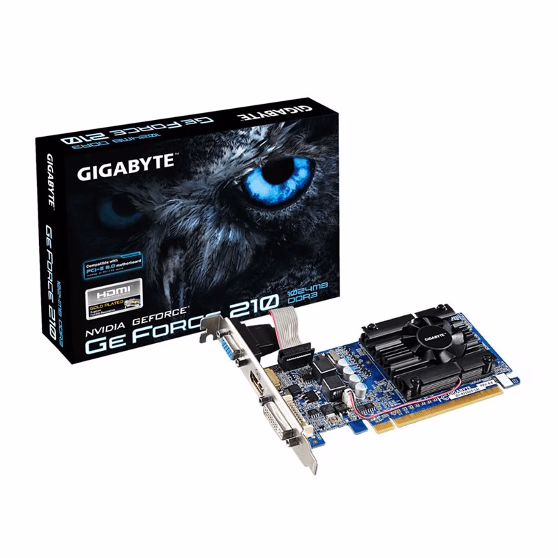 PLACA DE VIDEO GIGABYTE GT210 1GB DDR3 PCIE LP GV-N210D3-1GI