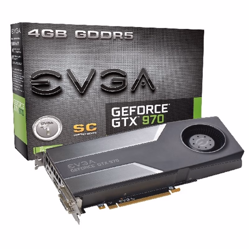 Placa de Vídeo VGA EVGA GeForce GTX970 4GB SC DDR5 256 bits 4K Ready PCI-E 3.0 04G-P4-1972-KR