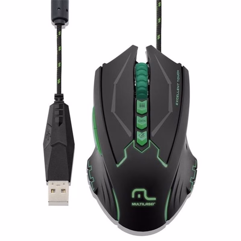 Mouse Gamer Metal War 8 Botoes Preto Com Led - Mo218