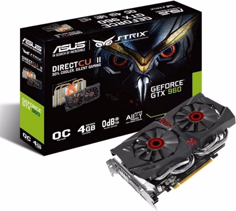 PLACA DE VIDEO ASUS GEFORCE GTX960 4GB DDR5 GTX960-DC2OC-4GD5