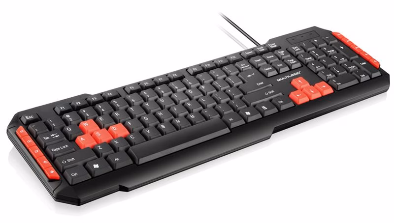 TECLADO GAMER MULTILASER TC160 MULTIMIDIA VERMELHO USB