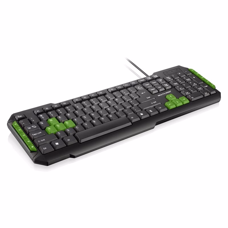 TECLADO GAMER MULTILASER TC201 MULTIMIDIA VERDE USB