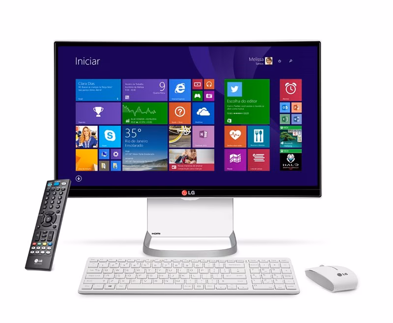 Desktop All in One LG 24" 24V550-G.BK31P1, CI5-5200, Memória 4Gb, HD 500Gb, Windows 8.1