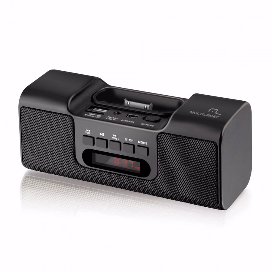 Dock Station Multilaser SP139 para iPod/iPhone Potência 8W RMS