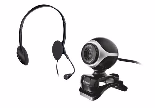 Kit Headset + Webcam Trust Exis Chatpack Black 17028