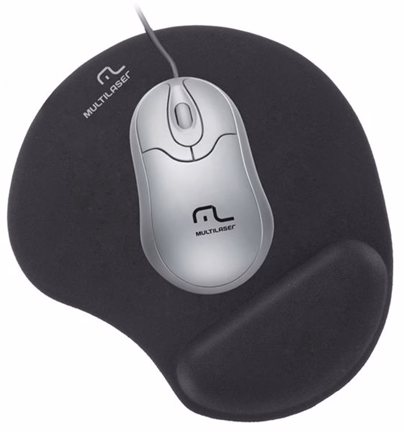 Mouse Pad Multilaser AC024, Ergonômico, Com Apoio De Pulso Em Gel, Preto