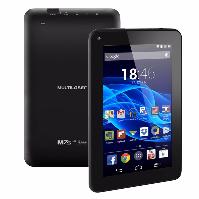 TABLET NB184 M7S 7" 2.0MP/8GB/WIFI/QUAD.CORE PRETO