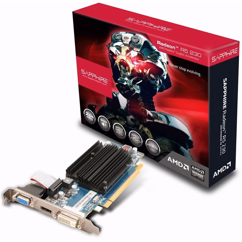 PLACA DE VÍDEO SAPPHIRE AMD R5230 2GB DDR3 PCI-E - 11233-02-20G