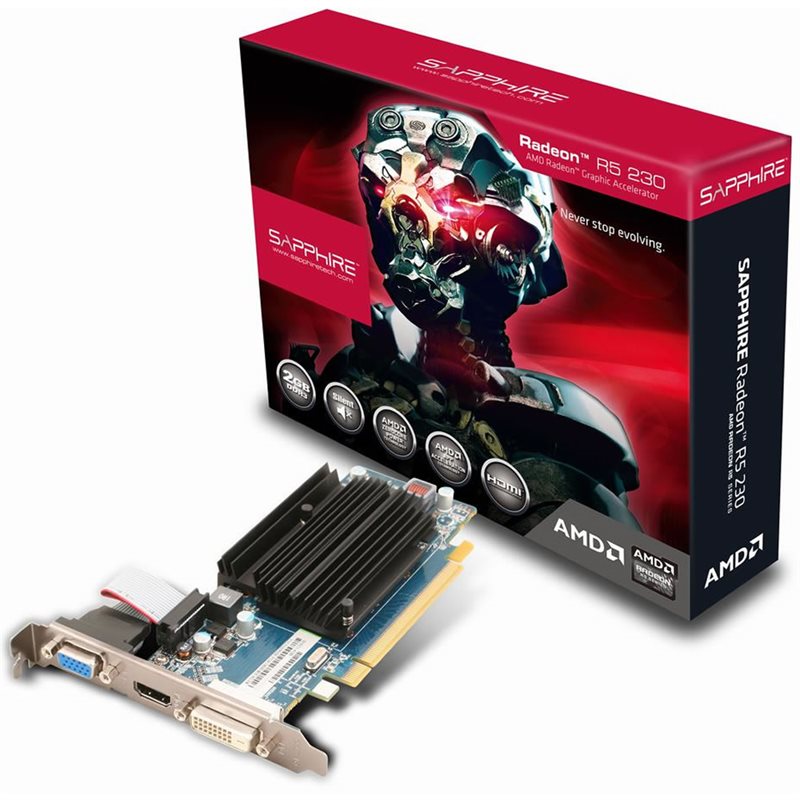 PLACA DE VÍDEO SAPPHIRE AMD R5230 2GB DDR3 PCI-E 11233-02-20G