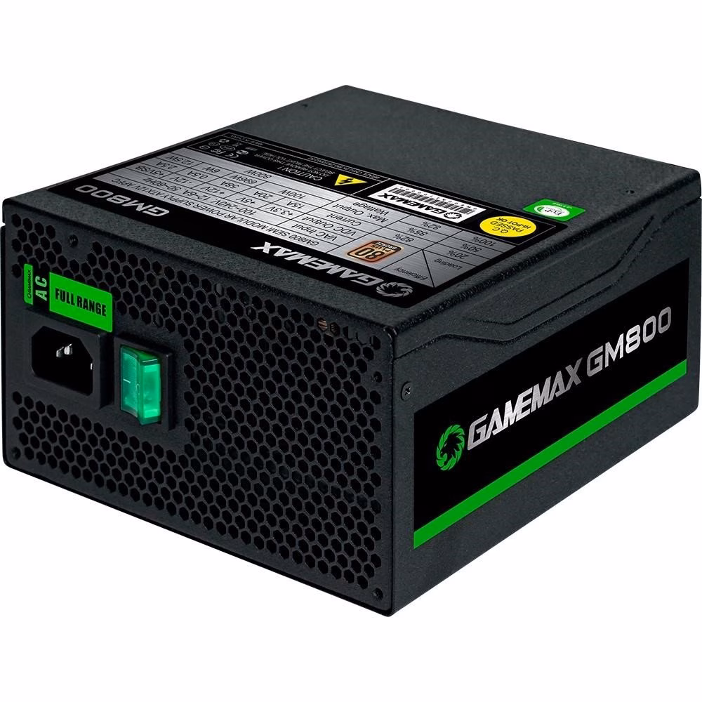 Fonte Gamemax GM800 800W, 80 Plus Bronze, Semi-Modular, PFC Ativo