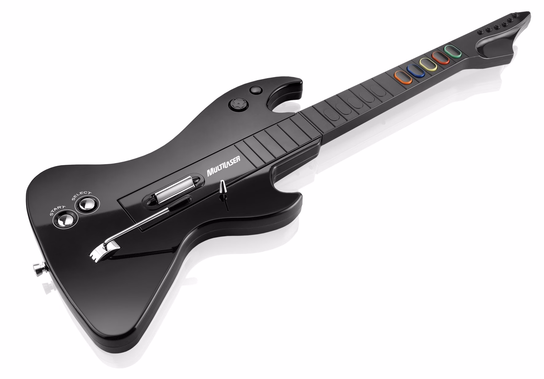 Controle Guitarra Multilaser JS052 Super Band 3 em 1 Sem Fio Compatível com PS2, PS3 e Nintendo Wii