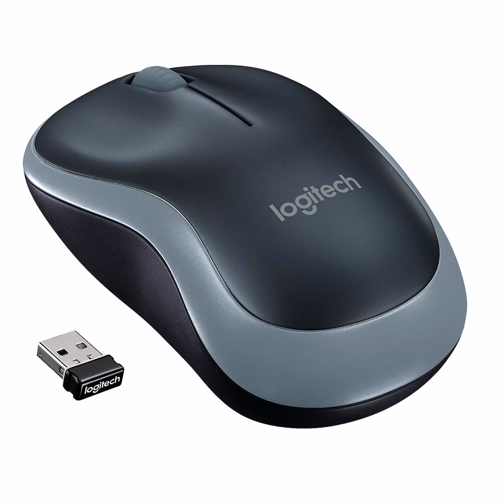 Mouse Logitech M185 Sem Fio Cinza e Preto