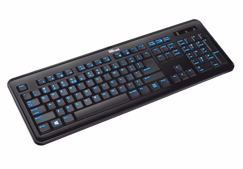Teclado Multimídia USB eLight LED Illuminated 18137 - Trust