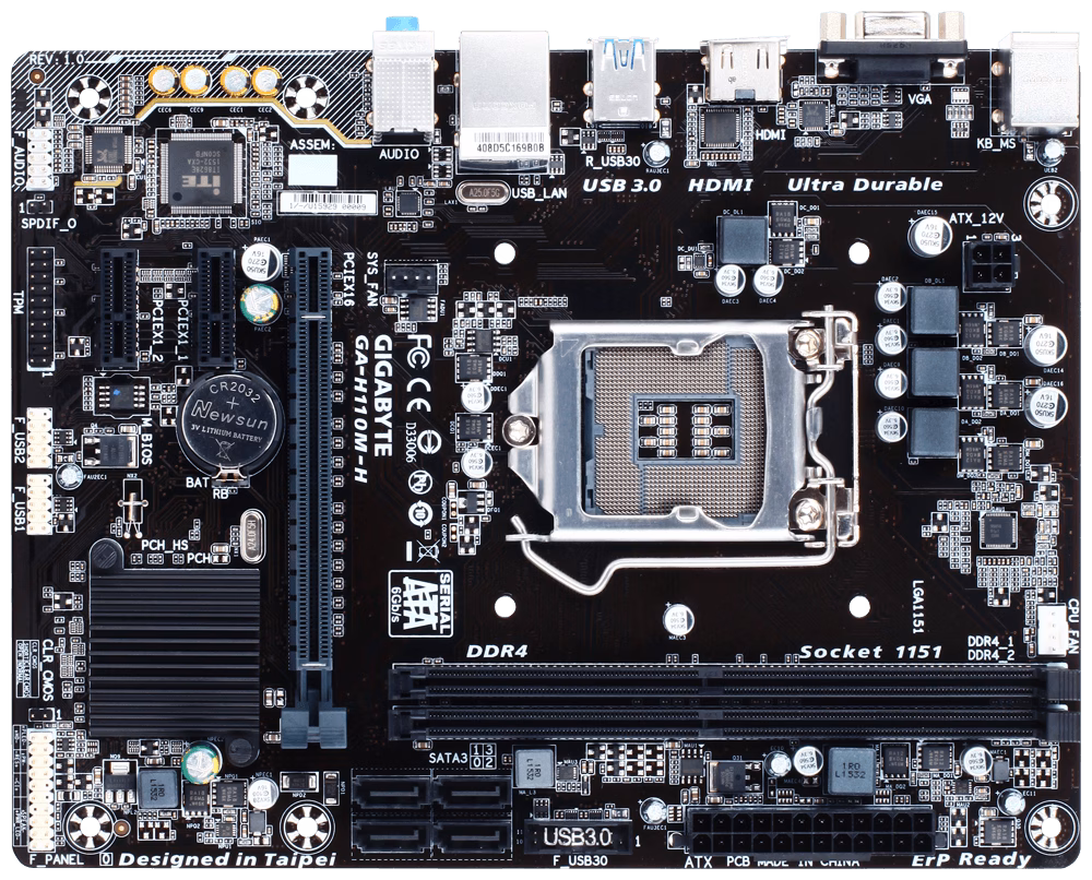 PLACA-MÃE GIGABYTE INTEL GA-H110M-H DDR4 LGA1151 - Imagem 2