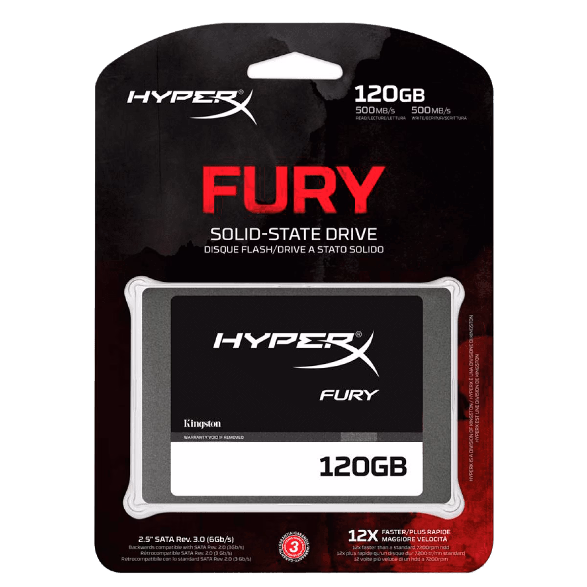 SSD KINGSTON 120GB SHFS37A/120G FURY HYPERX SATA III