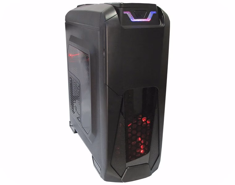GABINETE GAMER BLACK TORNADO CG-01T8 SEM FONTE PRETO/VERMELHO - KMEX