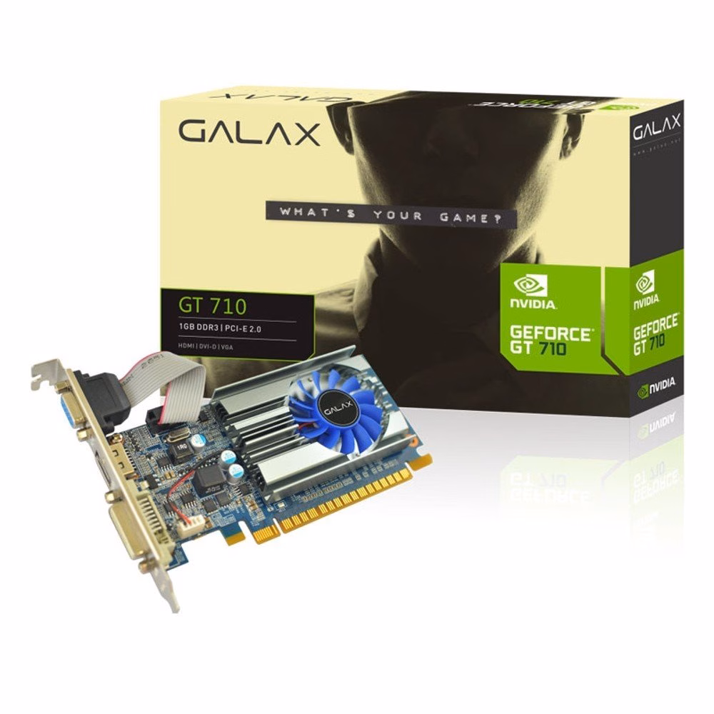 PLACA DE VIDEO GALAX GEFORCE GT710 1GB DDR3 64BIT 71GGH4HXJ4