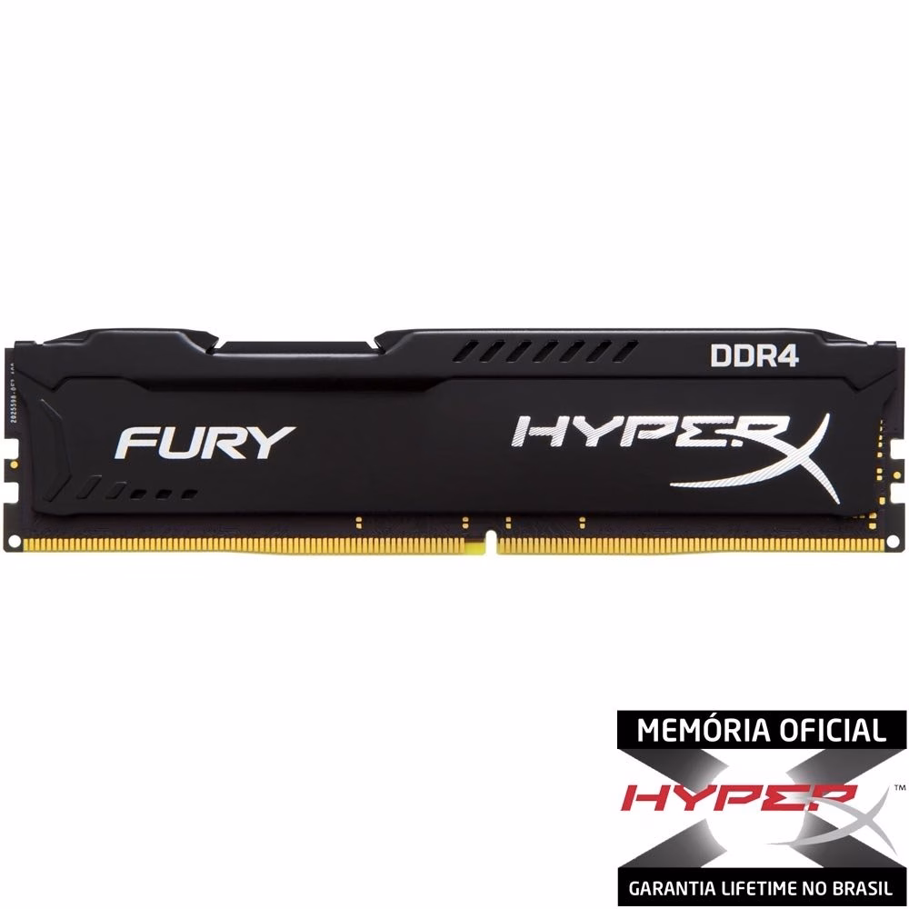Memória HyperX Fury, 8GB, 2400MHz, DDR4, CL15, Preto - HX424C15FB2/8