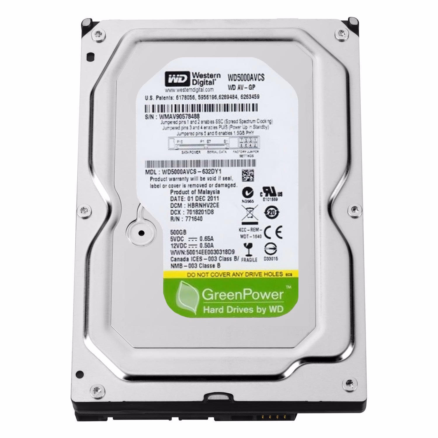 DISCO RIGIDO 500GB SATA2 WD5000AVCS OEM - WESTERN DIGITAL