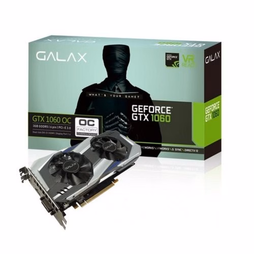 PLACA DE VIDEO GEFORCE GTX1060 3GB DDR5 192BIT 60NNH7D - GALAX