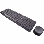 Teclado e Mouse Logitech MK235 Sem Fio Resistente à Água Cinza ABNT2