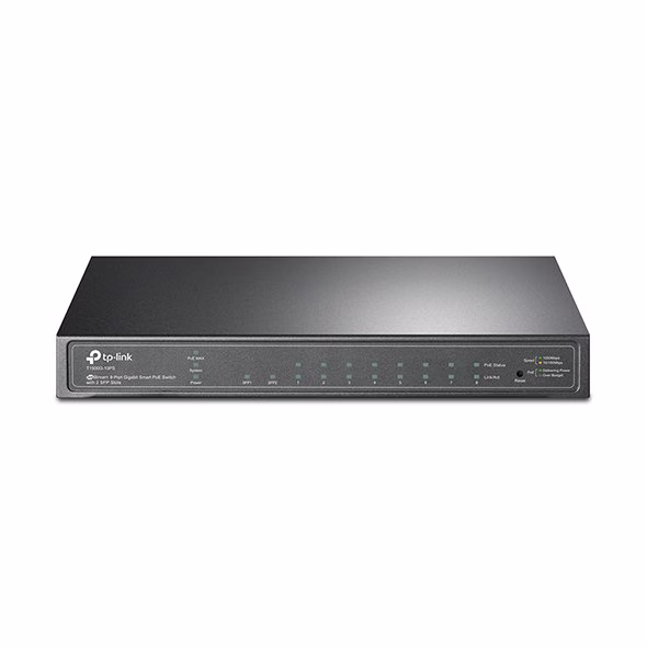 Switch TP-Link Smart Gigabit PoE de 8 Portas com 2 Slots SFP Jetstream T1500G-10PS (TL-SG2210P)