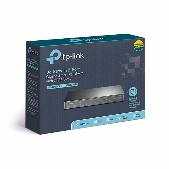 Switch TP-Link Smart Gigabit PoE de 8 Portas com 2 Slots SFP Jetstream T1500G-10PS (TL-SG2210P) - Imagem 4