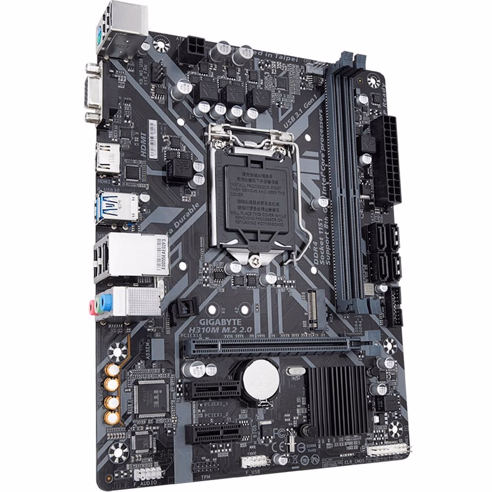 Placa Mãe Gigabyte LGA 1151 mATX H310M M.2 DDR4 8ª e 9ª Geração