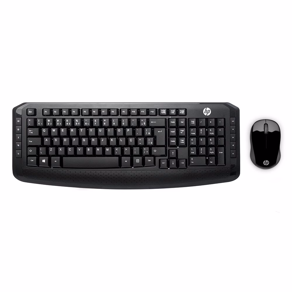 Kit Teclado E Mouse Sem Fio HP 300 Preto