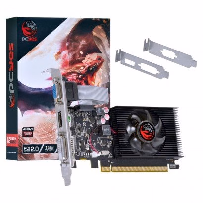 Placa De Video AMD RADEON HD 5450 1GB DDR3 64 BITS Com Kit Low Profile Incluso - PJ54506401D3LP