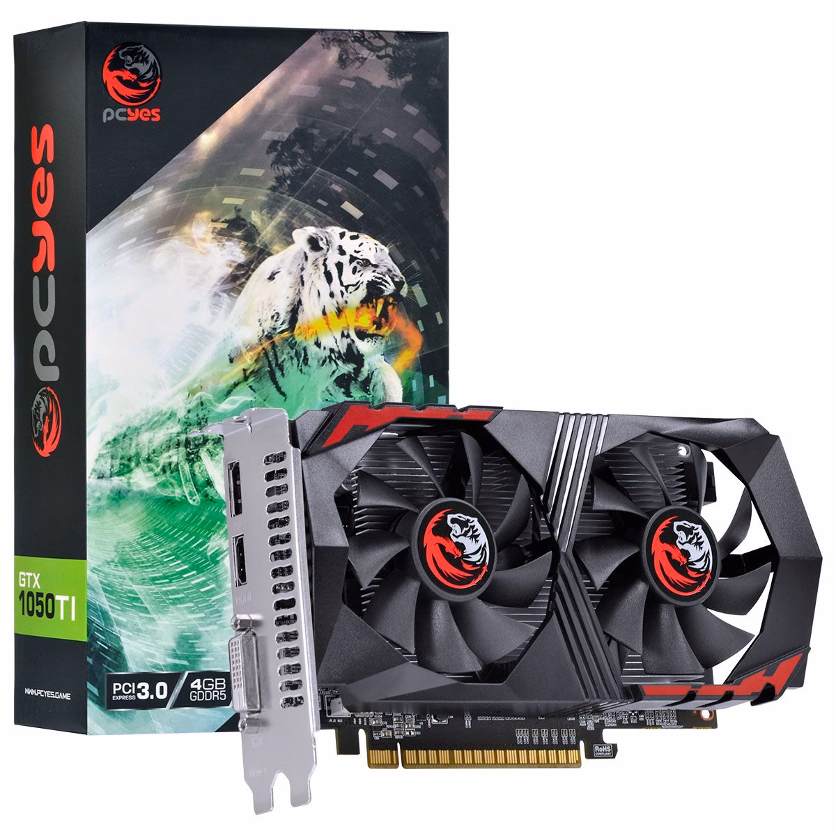 Placa De Video Nvidia Geforce GTX 1050 TI 4GB GDDR5 128 BITS DUAL-FAN - PA1050TI12804G5DF