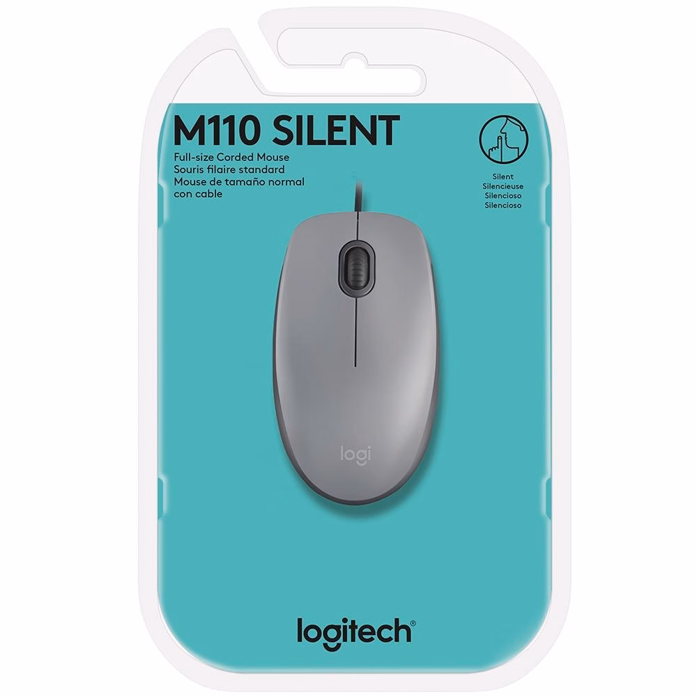 Mouse Logitech M110 com Clique Silencioso Cinza - Imagem 5