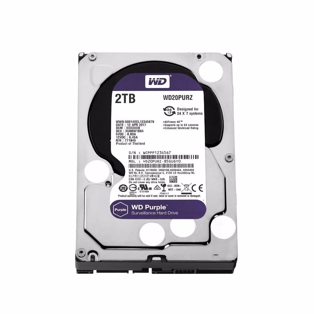 HD 2TB Western Digital Purple Surveillance 3.5" SATA - WD20PURZ