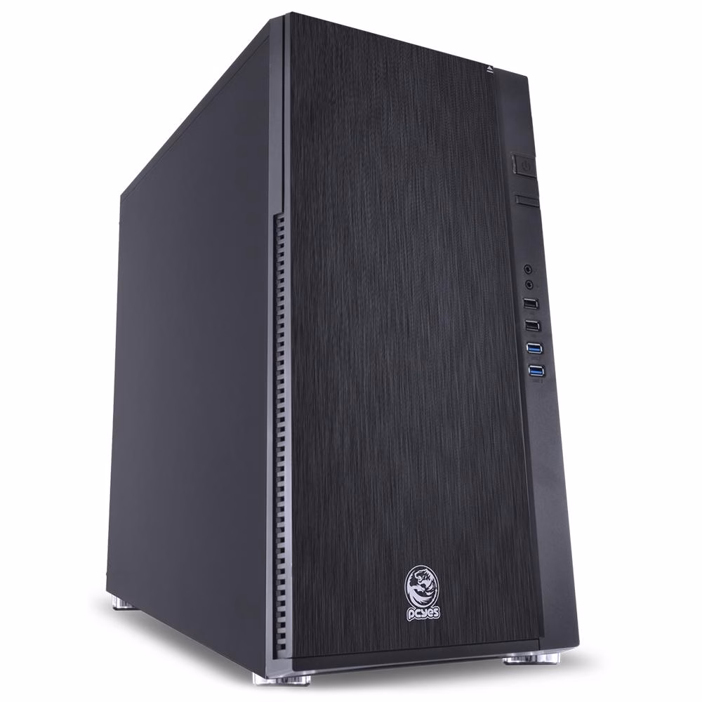 Gabinete Gamer PCYes Jaguar V2 sem Fonte Mid Tower USB 3.0 2 Fans Silenciosos - Preto - JAGV22FSA