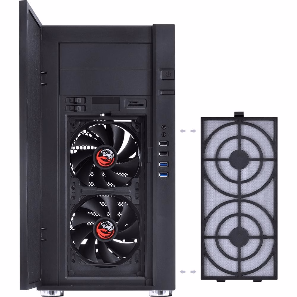 Gabinete Gamer PCYes Jaguar V2 sem Fonte Mid Tower USB 3.0 2 Fans Silenciosos - Preto - JAGV22FSA - Imagem 6