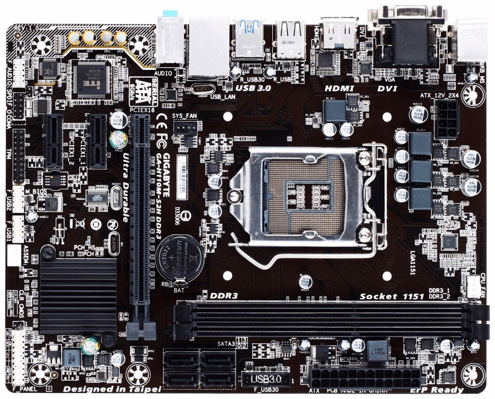 Placa Mãe Gigabyte GA-H110M-S2H DDR3 LGA 1151 mATX 7ª e 6ª geração - Imagem 2