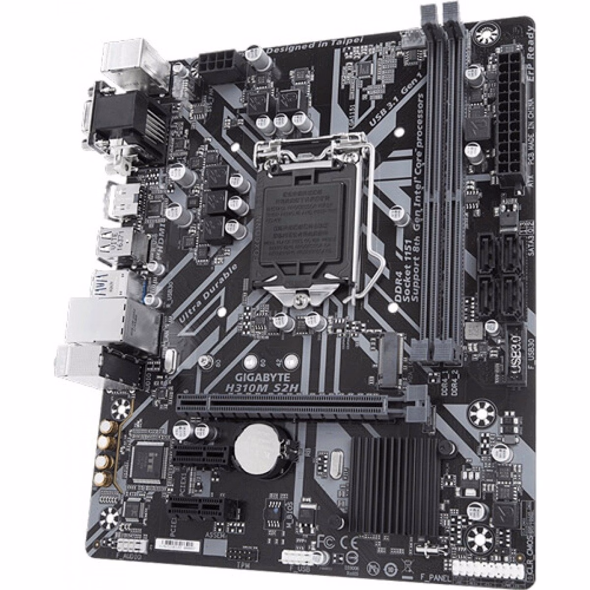 Placa Mãe Gigabyte H310M S2H, Chipset H310, Intel LGA 1151, mATX, DDR4 - Imagem 2