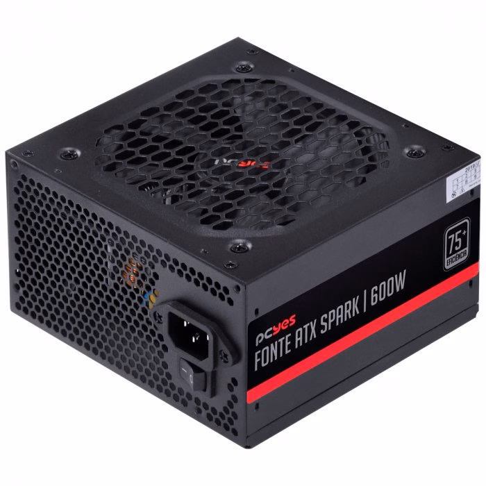 Fonte PCYES Spark 600W, 75+ Eficiência, PFC Ativo, PXSP600WPT - Imagem 2