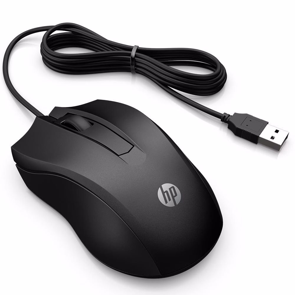 Mouse HP 100 Com Fio USB Preto
