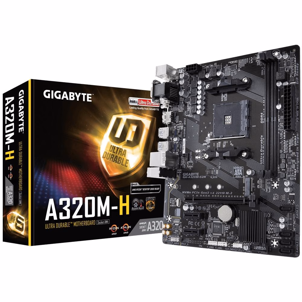 Placa-Mãe Gigabyte GA-A320M-H, AMD AM4, mATX, DDR4