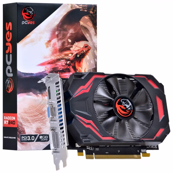 Placa de Vídeo PCYes AMD Radeon R7 240, 2GB, GDDR5 - PJ240R712802D5