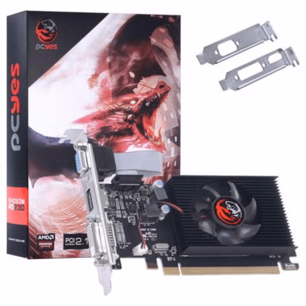 Placa De Video PCYes Amd Radeon R5 230 DDR3 2GB 64bit Single Fan Low Profile - PA230R502D3LW