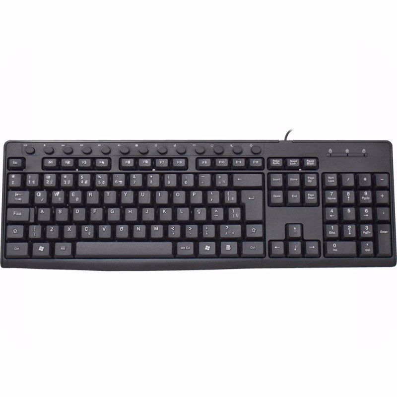 Teclado K-Mex USB ABNT2 Multimídia Preto - KM-6028
