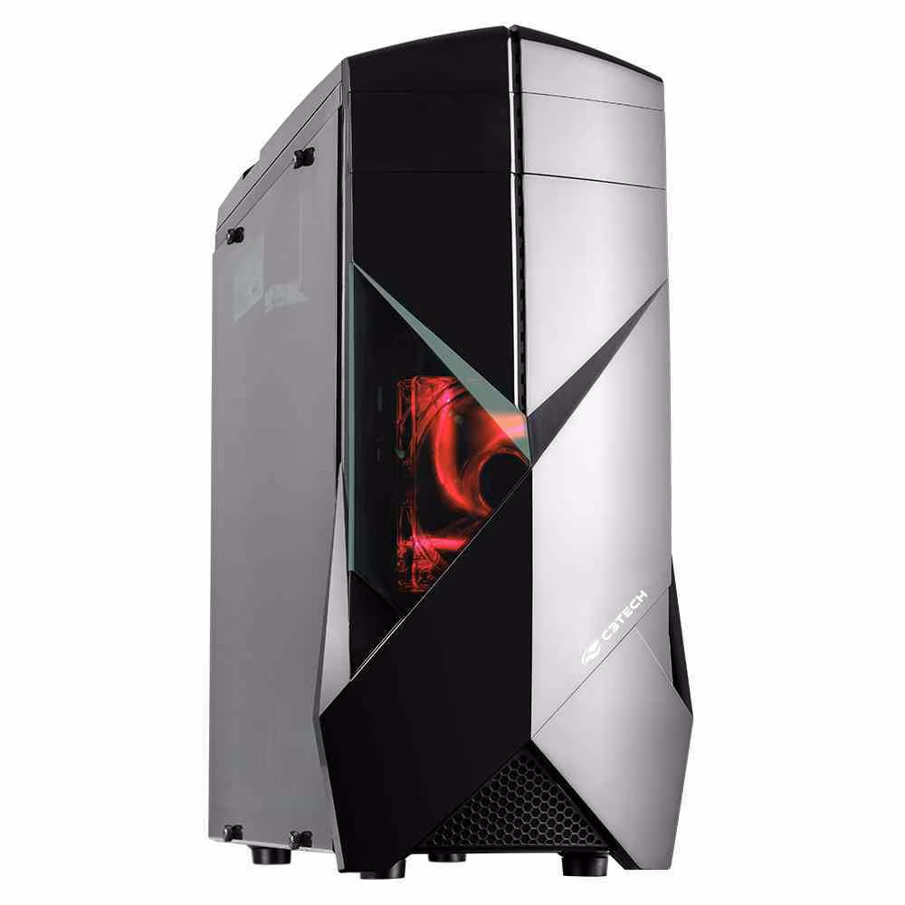 Gabinete Gamer C3Tech, Full-ATX, Lateral em Acrílico, Sem Fonte - MT-G300BK