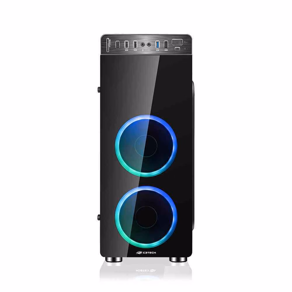 Gabinete Gamer C3Tech MT-G1000BK, Sem Fonte - Imagem 2